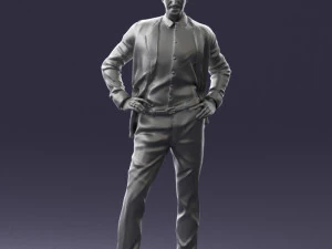 man in blue suit 0375 3D Model