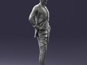 man in blue suit 0375 Modello 3D