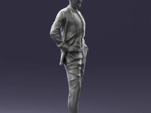 man in blue suit 0375 3D Model