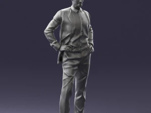 man in blue suit 0375 3D Model
