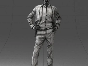 man in blue suit 0375 3D Model