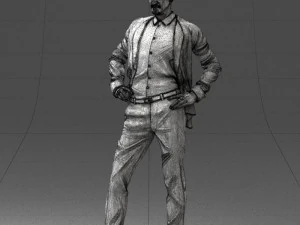 man in blue suit 0375 3D Model
