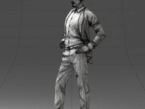 man in blue suit 0375 3D Model