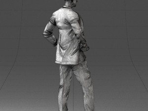 man in blue suit 0375 Modello 3D