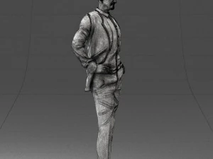 man in blue suit 0375 3D Model