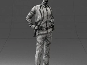 man in blue suit 0375 3D Model