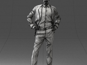 man in blue suit 0375 Modello 3D