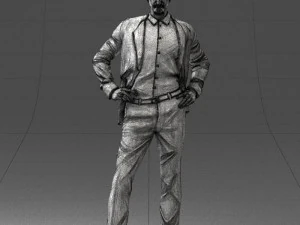 man in blue suit 0375 3D Model