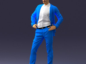 man in blue suit0375 3d print ready 3D Baskı Modeli