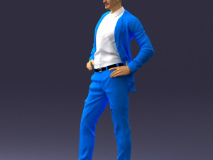 man in blue suit0375 3d print ready 3D Baskı Modeli