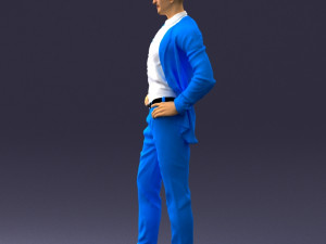 man in blue suit0375 3d print ready 3D Baskı Modeli