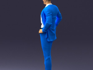 man in blue suit0375 3d print ready 3D Baskı Modeli