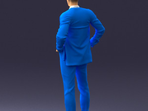 man in blue suit0375 3d print ready 3D Baskı Modeli