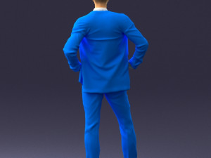 man in blue suit0375 3d print ready 3D Baskı Modeli