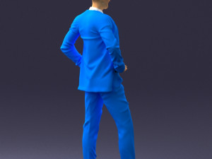 man in blue suit0375 3d print ready 3D Baskı Modeli