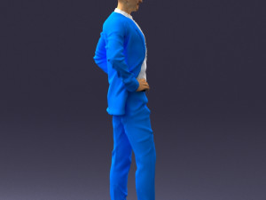 man in blue suit0375 3d print ready 3D Baskı Modeli