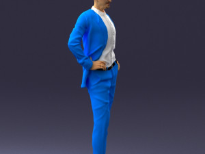 man in blue suit0375 3d print ready 3D Baskı Modeli