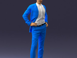 man in blue suit0375 3d print ready 3D Baskı Modeli