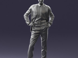 man in blue suit0375 3d print ready 3D Baskı Modeli