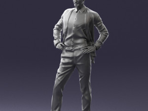 man in blue suit0375 3d print ready 3D Baskı Modeli