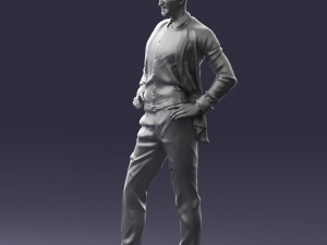 man in blue suit0375 3d print ready 3D Baskı Modeli