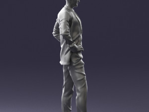 man in blue suit0375 3d print ready 3D Baskı Modeli