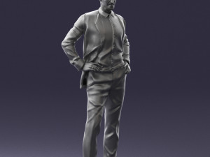 man in blue suit0375 3d print ready 3D Baskı Modeli