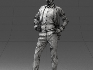 man in blue suit0375 3d print ready 3D Baskı Modeli
