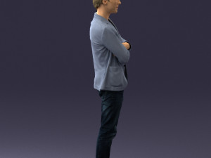 guy in jeans and blue jacket 0374 Modello 3D