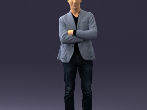 guy in jeans and blue jacket 0374 Modello 3D