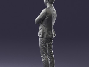 guy in jeans and blue jacket 0374 Modello 3D