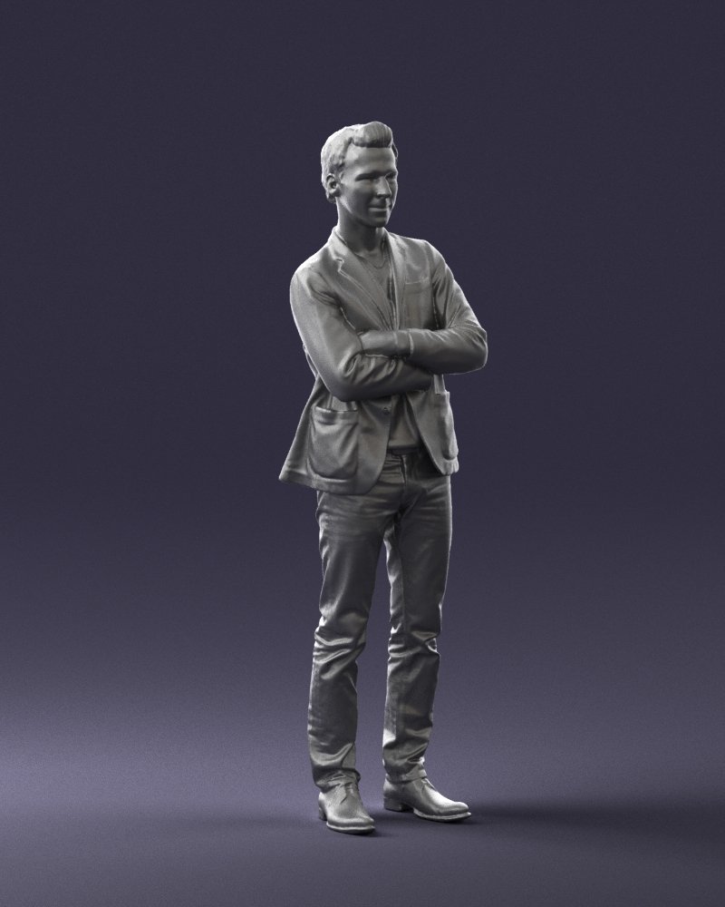 guy in jeans and blue jacket 0374 3D Модель in Мужчина 3DExport