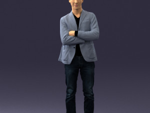 guy in jeans and blue jacket 0374 3d print ready 3D Print Model