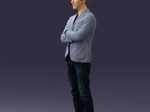 guy in jeans and blue jacket 0374 3d print ready 3D Print Model