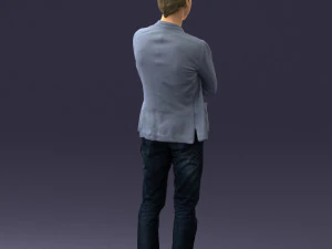 guy in jeans and blue jacket 0374 3d print ready 3D Print Model