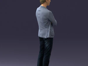 guy in jeans and blue jacket 0374 3d print ready 3D Print Model