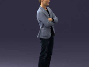 guy in jeans and blue jacket 0374 3d print ready 3D Print Model