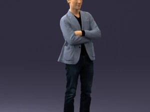 guy in jeans and blue jacket 0374 3d print ready 3D Print Model