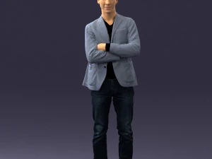 guy in jeans and blue jacket 0374 3d print ready 3D Print Model