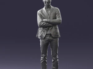 guy in jeans and blue jacket 0374 3d print ready 3D Print Model