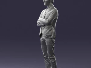 guy in jeans and blue jacket 0374 3d print ready 3D Print Model