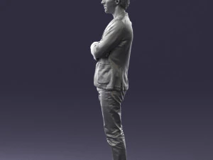 guy in jeans and blue jacket 0374 3d print ready 3D Print Model