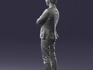 guy in jeans and blue jacket 0374 3d print ready 3D Print Model