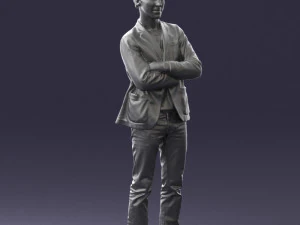 guy in jeans and blue jacket 0374 3d print ready 3D Print Model