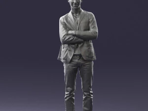 guy in jeans and blue jacket 0374 3d print ready 3D Print Model