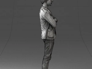 guy in jeans and blue jacket 0374 3d print ready 3D Print Model