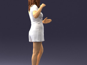 girl in white short dress 0369 3D मॉडल