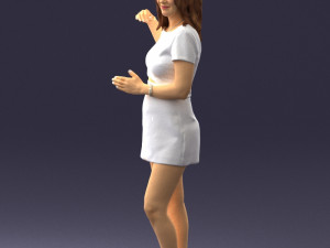 girl in white short dress 0369 3d print ready 3D 프린트 모델