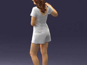 girl in white short dress 0369 3d print ready 3D 프린트 모델