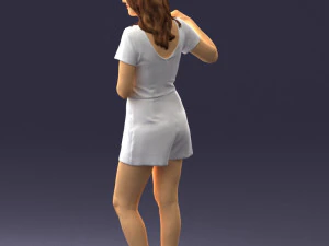 girl in white short dress 0369 3d print ready 3D Print Model